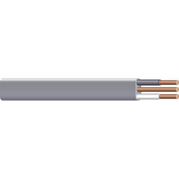 Romex Non-Metallic Underground Feeder Cable, UF-B, 10 AWG, 2C with Ground C, Gray, PVC, Solid, 600V AC - 13056755