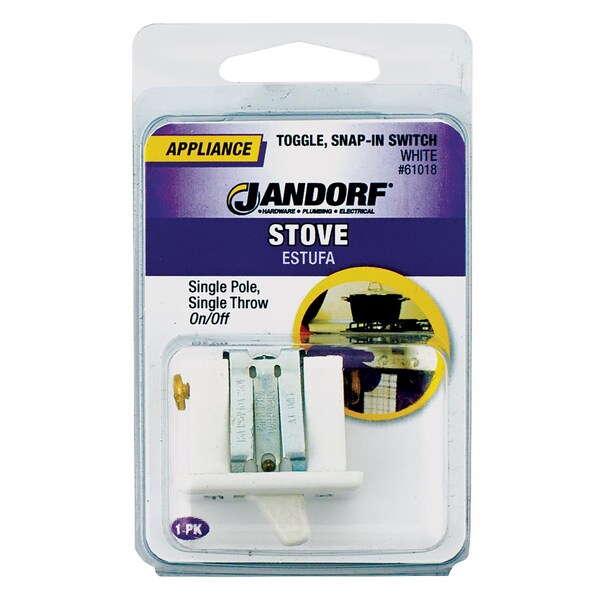 Jandorf Jandorf 20 amps Single Pole Snap-In Toggle Appliance Switch White 1 pk - 61018