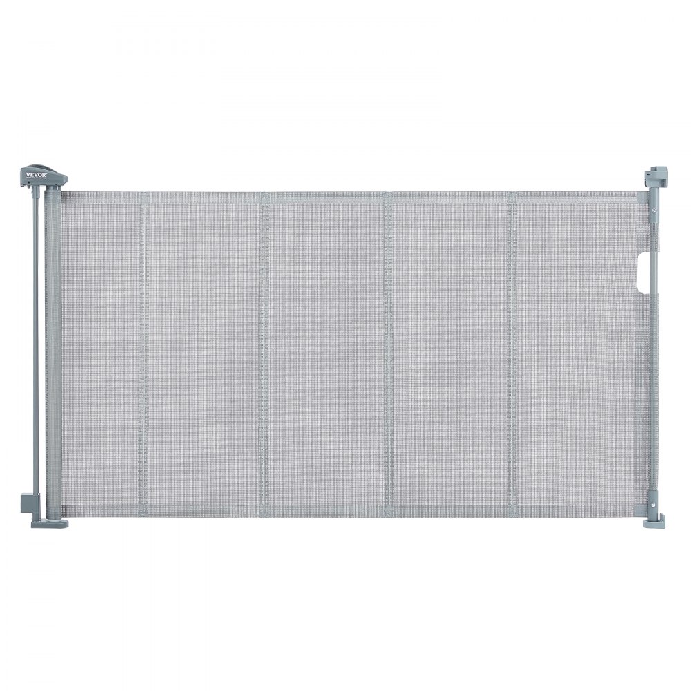 VEVOR Retractable Baby Gate, 34.2" Tall Mesh Baby Gate, Extends up to 60" Wide Retractable Gate for Kids or Pets, Retractable Dog Gates for Indoor Stairs, Doorways, Hallways, Playrooms, Gray - WZSSMHS55INC9TT7ZV0