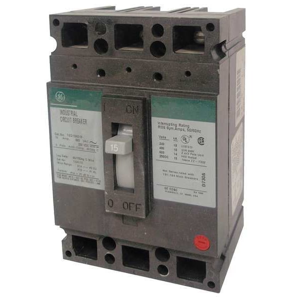 Ge Molded Case Circuit Breaker, THED Series, 20A, 3 Pole, 600V AC, 18kA at 600V AC - THED136020WL