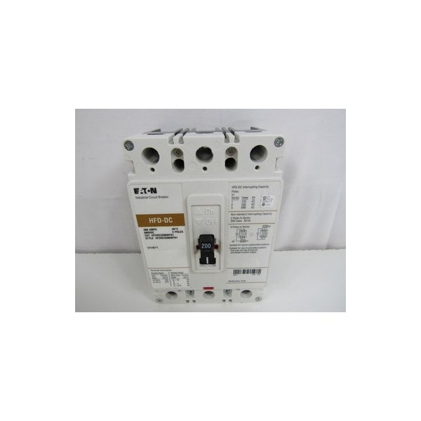 Eaton Molded Case Breakers MCCBs HFD 3P 200A 600V 50/60Hz 3Ph F Frame - HFDDC3200WF01