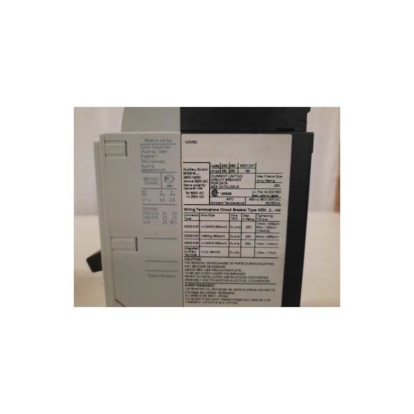 Eaton Molded Case Breakers MCCBs NZMB2 3P 80A 690V 50/60Hz 3Ph - NZMB2-AF80-BT-NA