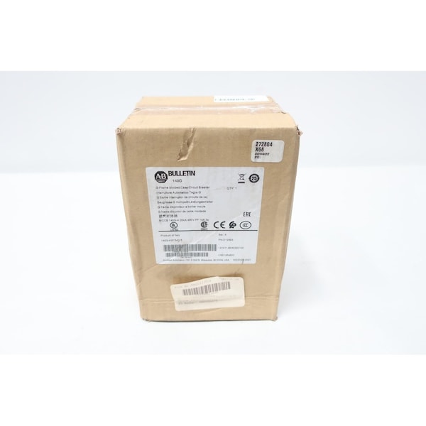 Allen Bradley Molded Case Circuit Breaker, 140G Series, 15A, 3 Pole, 240/480/600V AC, 25kA - 140G-H2C3-C15