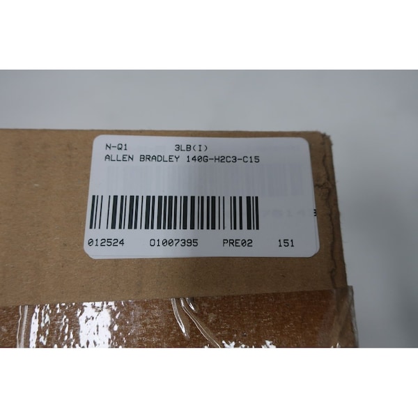 Allen Bradley Molded Case Circuit Breaker, 140G Series, 15A, 3 Pole, 240/480/600V AC, 25kA - 140G-H2C3-C15