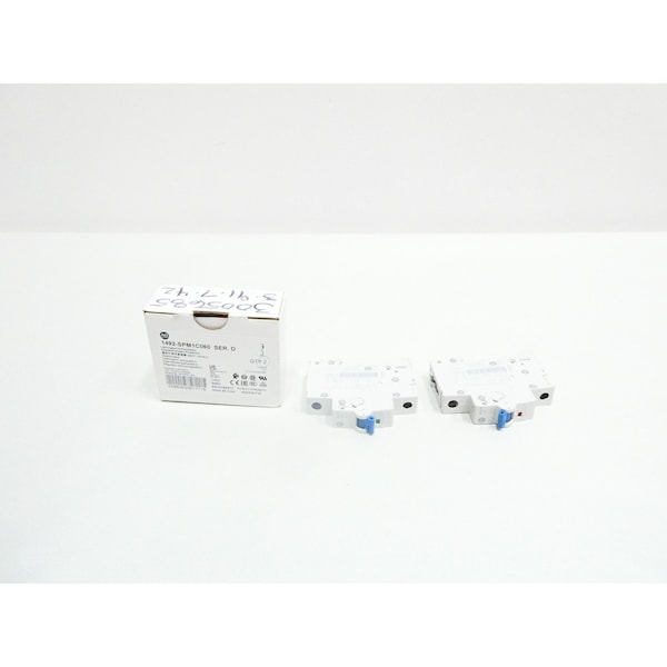 Allen Bradley 1P 6A AMP 277V-AC MINIATURE CIRCUIT BREAKER, 2PK - 1492-SPM1C060