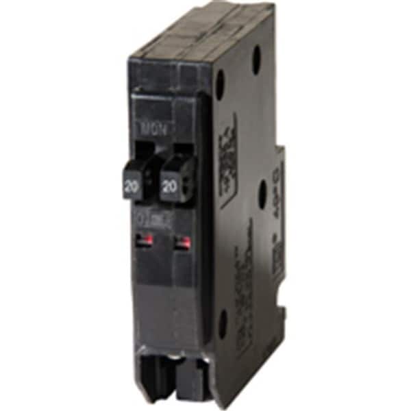 Square D Circuit Breaker, QO Series, 20/20A, 2x1 Pole, 120/240V AC, 10kA at 120/240V AC - 5841564