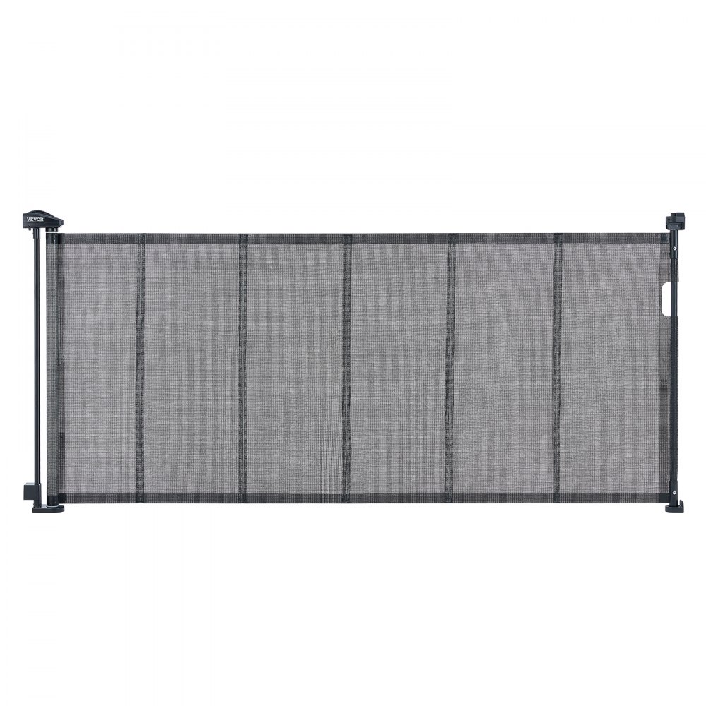 VEVOR Retractable Baby Gate, 34.2" Tall Mesh Baby Gate, Extends up to 76.8" Wide Retractable Gate for Kids or Pets, Retractable Dog Gates for Indoor Stairs, Doorways, Hallways, Playrooms, Black - WZSSMHS71INCSDYKKV0