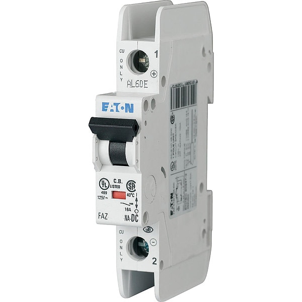 Eaton IEC Miniature Circuit Breaker, FAZ-NA Series, 8A, 1 Pole, Not Rated, 10kA at 277/480V AC, C Curve - FAZ-C8/1-NA-DC-SP