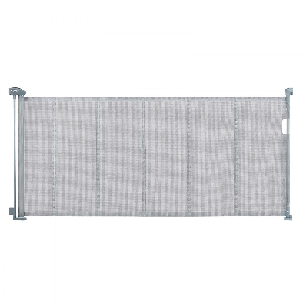 VEVOR Retractable Baby Gate, 34.2" Tall Mesh Baby Gate, Extends up to 76.8" Wide Retractable Gate for Kids or Pets, Retractable Dog Gates for Indoor Stairs, Doorways, Hallways, Playrooms, Gray - WZSSMHS71INCL3VSHV0