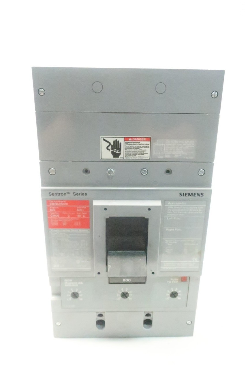 SIEMENS CMD63B800 3P 800A AMP 600V-AC MOLDED CASE CIRCUIT BREAKER