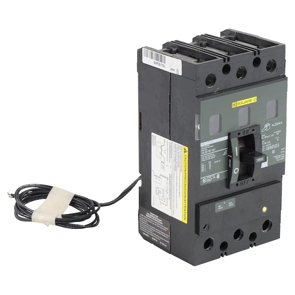 Square D Molded Case Circuit Breaker, LAL Series, 225A, 3 Pole, 600V AC, 42kA at 240V AC - LAL362251021