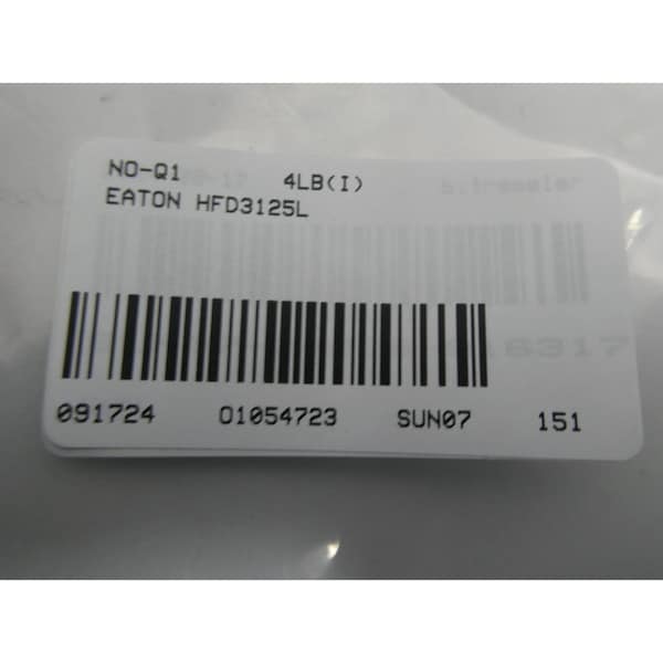 Eaton 3P 125A AMP 600V-AC MOLDED CASE CIRCUIT BREAKER - HFD3125L