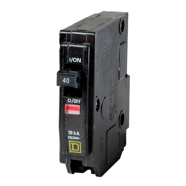 Schneider Electric Circuit Breaker, QO Series, 40A, 1 Pole, 120/240V AC, 10kA at 120/240V AC - 3062361
