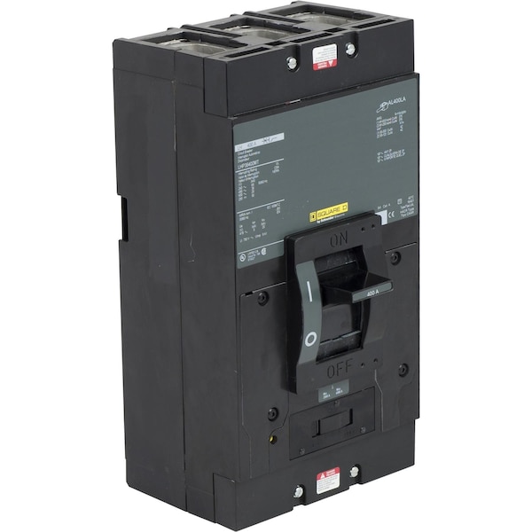 Square D Molded Case Circuit Breaker, LHP Series, 400A, 3 Pole, 600V AC, 65kA at 240V AC - LHP36400MT