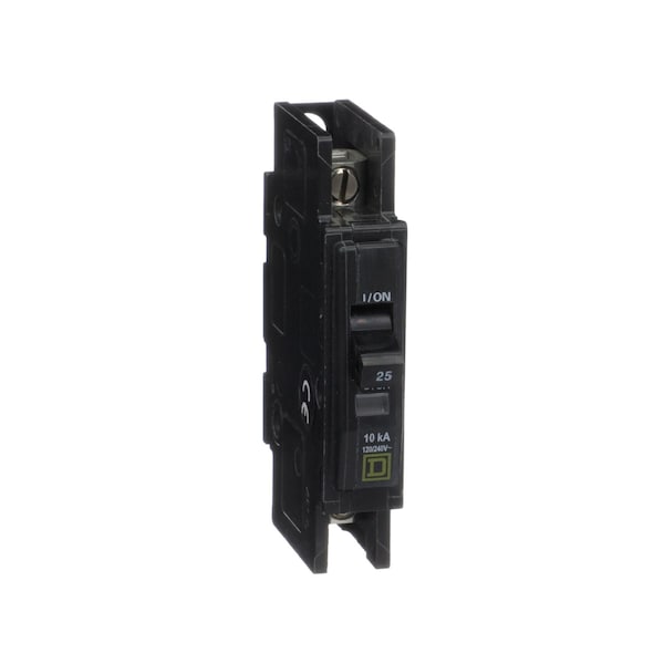 Square D Miniature Circuit Breaker, QOU Series, 25A, 1 Pole, 120/240V AC, 10kA at 120/240V AC - QOU125B