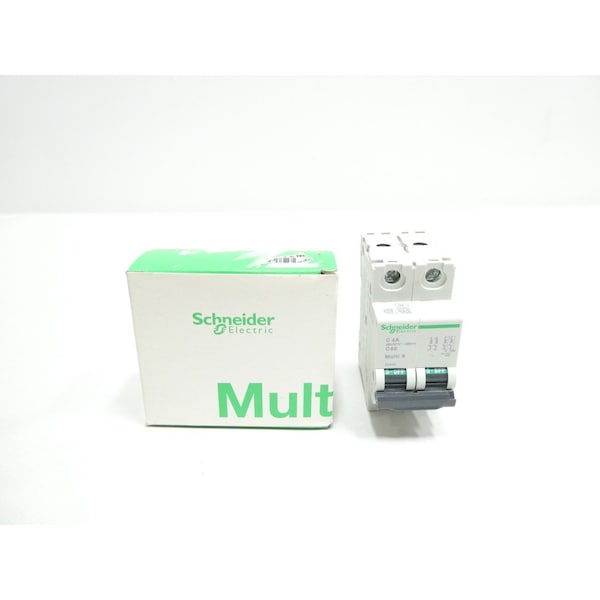 Schneider Electric Miniature Circuit Breaker, C60 Series, 4A, 2 Pole, 277/480V AC, 20kA at 240V AC, C Curve - 24445