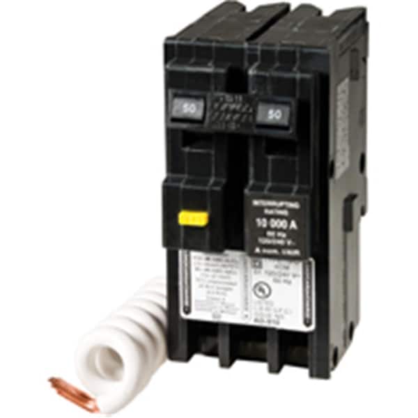 Square D Circuit Breaker, HOM Series, 50A, 2 Pole, 120/240V AC, 10kA - SQ386553