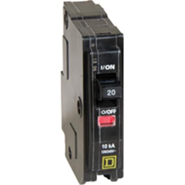 Square D Combination Circuit Breaker, QO Series, 20A, 1 Pole, 120/240V AC, 10kA at 120/240V AC - 6473250