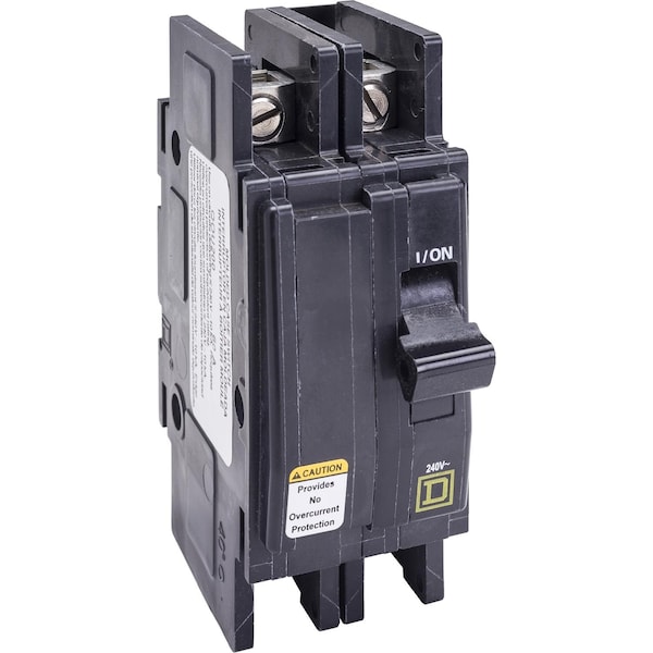 Square D Miniature Circuit Breaker, QOU Series, 60A, 2 Pole, 240V AC, 10kA at 240V AC - QOU200