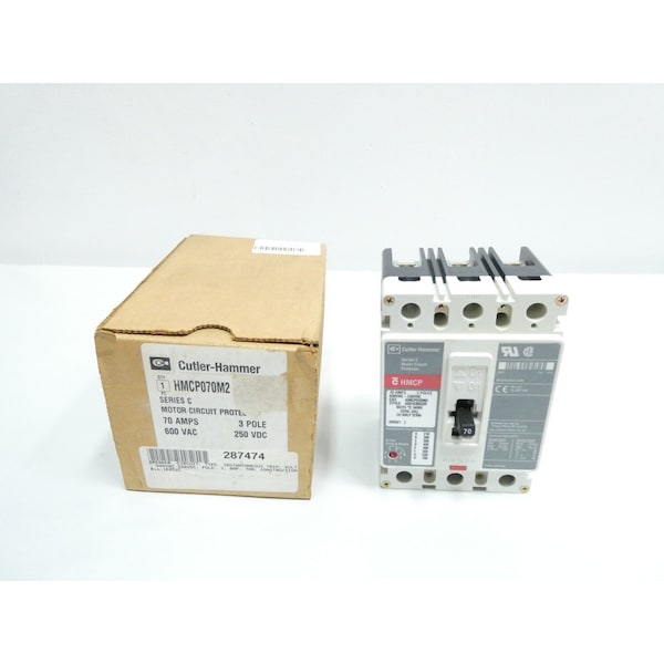 Eaton Cutler-Hammer 3P 70A AMP 600V-AC MOLDED CASE CIRCUIT BREAKER - HMCP070M2