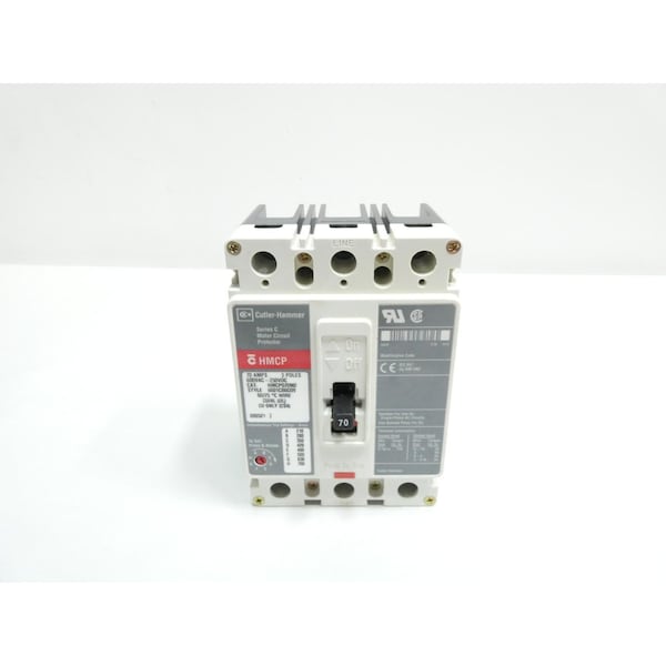 Eaton Cutler-Hammer 3P 70A AMP 600V-AC MOLDED CASE CIRCUIT BREAKER - HMCP070M2