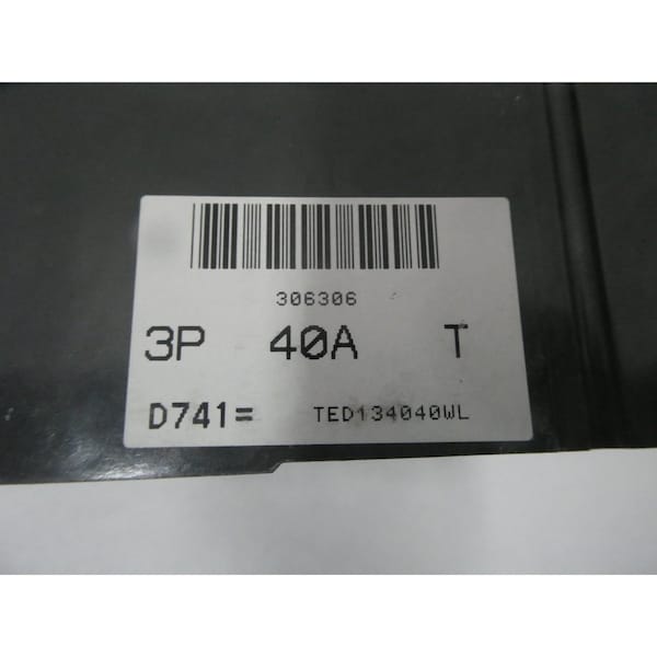 Ge 3P 40A AMP 480V-AC 250V-DC MOLDED CASE CIRCUIT BREAKER - TED134040WL