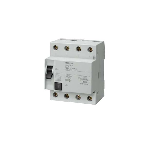 Siemens RC CIRCUIT BREAKER 4 POLE 125A 230-400V - 5SM3345-6