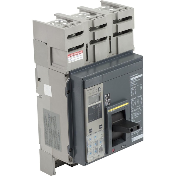 Square D Molded Case Circuit Breaker, PLM Series, 1200A, 3 Pole, 480V AC, 125kA at 240V AC - PLM34120CU44A