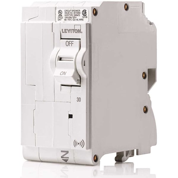 Leviton Circuit Breaker, 30A, 2 Pole, 240V AC, 10kA - R05-LB230-0SR