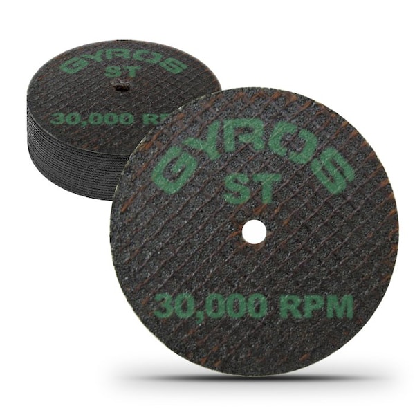 Rueda de corte de resina reforzada doble Gyros ST 2" para materiales super tensiles, tamaño de 2" de diámetro, paquete de 12 - 11-42002/12