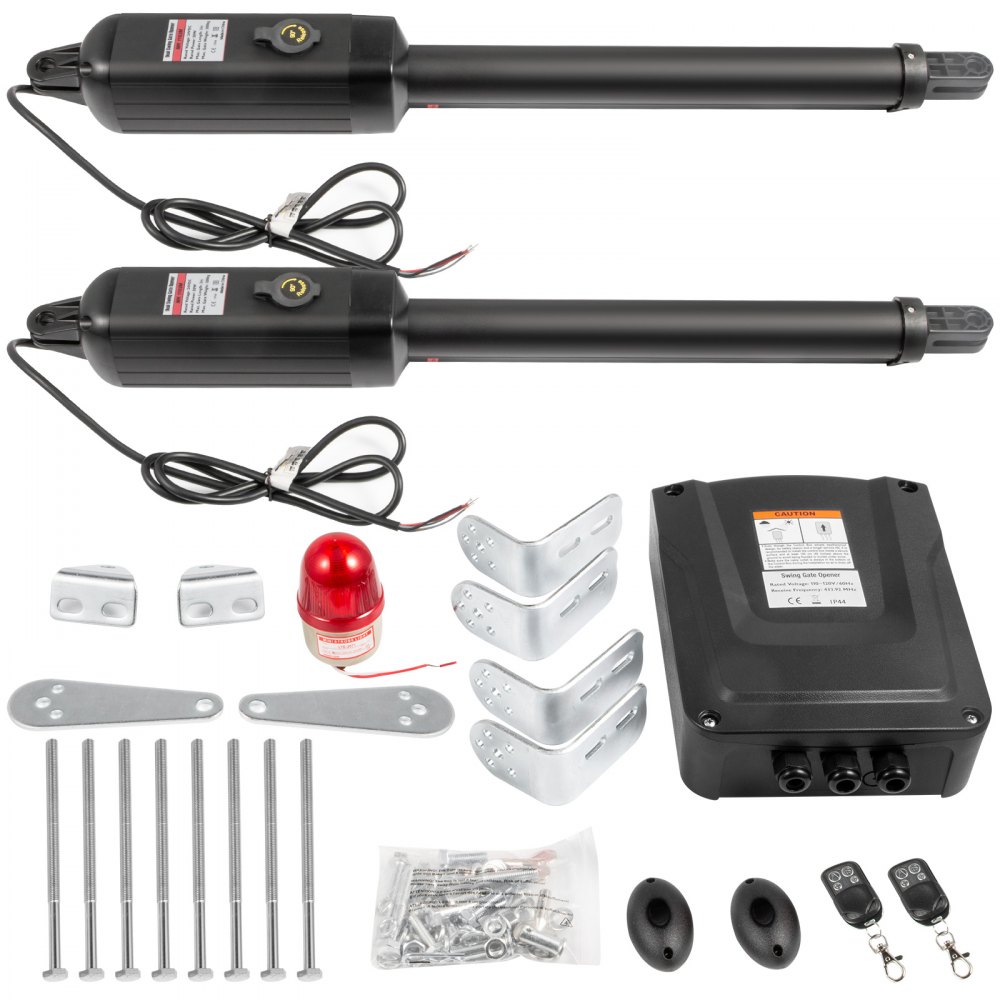 VEVOR Dual Swing Gate Opener Heavy Duty Automatic Gate Opener Up to 880lbs & 18ft Long Gate AC Powered 80W Automatic Gate Openers with Remote Complete Kit Push/Pull-to-Open Dual Gate Opener 16mm/s - LBKMJ850B2G130201V1
