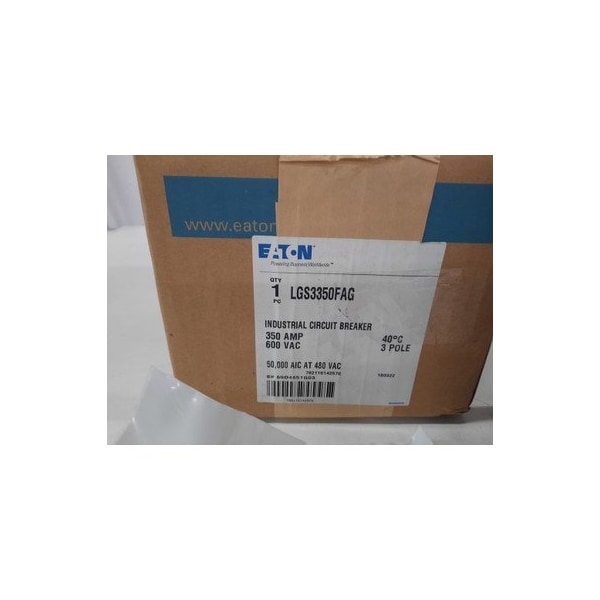 Eaton Molded Case Breakers MCCBs LGS 3P 350A 600V 50/60Hz 3Ph L Frame - LGS3350FAG