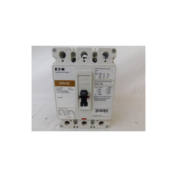 Eaton Molded Case Breakers MCCBs HFD 3P 225A 600V 50/60Hz 3Ph F Frame - HFDDC3225W