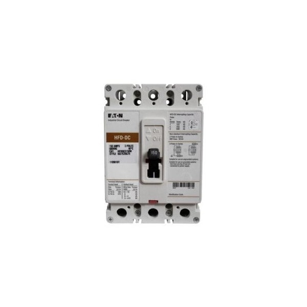 Eaton Molded Case Breakers MCCBs HFD 3P 225A 600V 50/60Hz 3Ph F Frame - HFDDC3225W