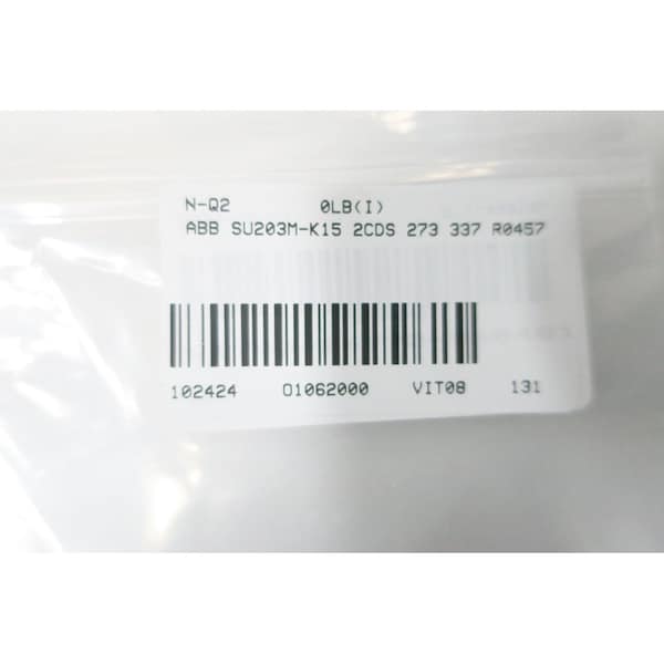 Abb 3P 15A AMP 277/480V-AC MINIATURE CIRCUIT BREAKER - SU203M-K15 2CDS 273 337 R0457