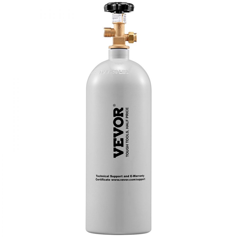 VEVOR 5 Lbs CO2 Tank Aluminum Gas Cylinder, Brand New CO2 Cylinder with Gray Spray Coating, CO2 Tank with CGA320 Valve, For Draft Soda Beer - BQGBL55CGA320BGB5V0