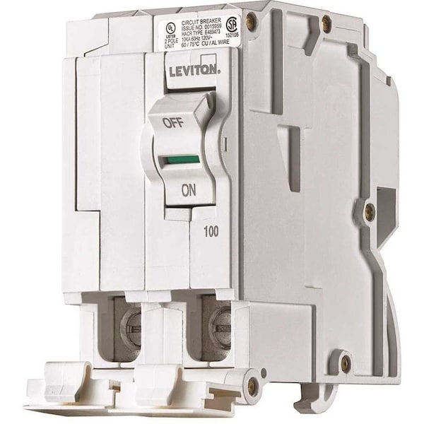 Leviton Circuit Breaker, 100A, 2 Pole, 120/240V AC - R00-LB200-00R