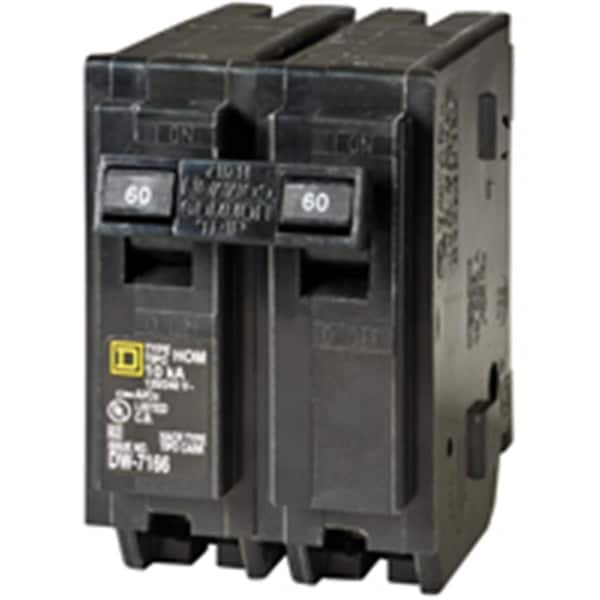 Square D Circuit Breaker, HOM Series, 60A, 2 Pole, 120/240V AC, 10kA - SQ386554