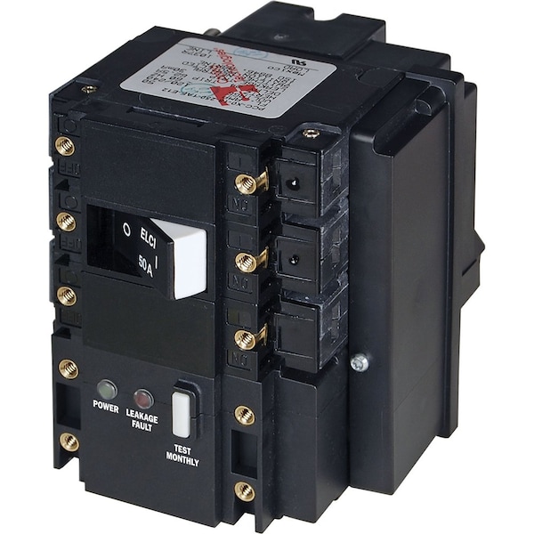 Blue Sea Systems Circuit Breaker, C Series, 50A, 3 Pole, 120/240V AC, 5kA - 3104