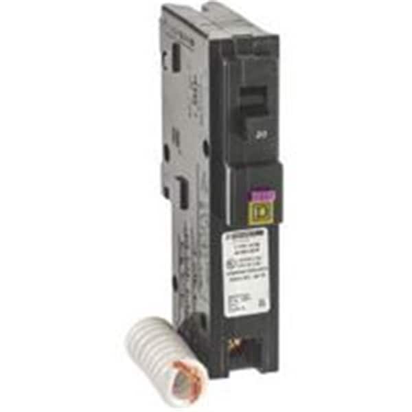 Square D Circuit Breaker, HOM Series, 20A, 1 Pole, 120V AC, 10kA - SQ387604