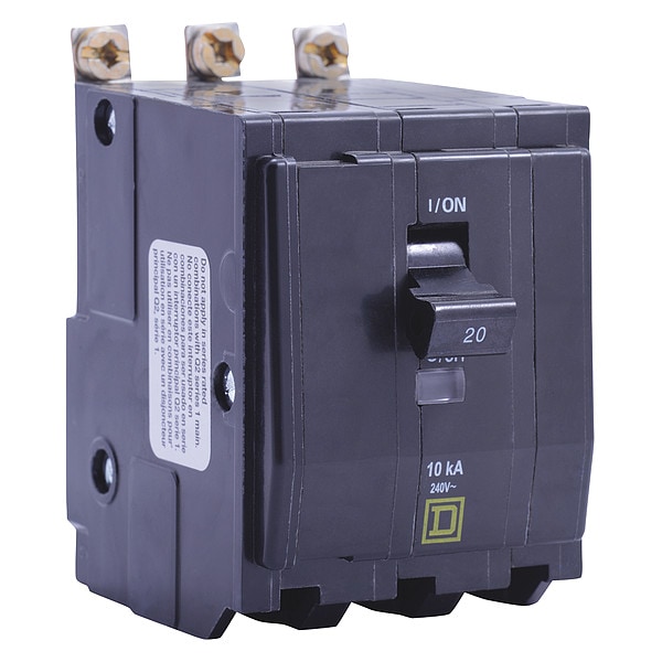 Square D Miniature Circuit Breaker, QHB Series, 30A, 3 Pole, 120/240V AC, 65kA at 120V AC - QHB330