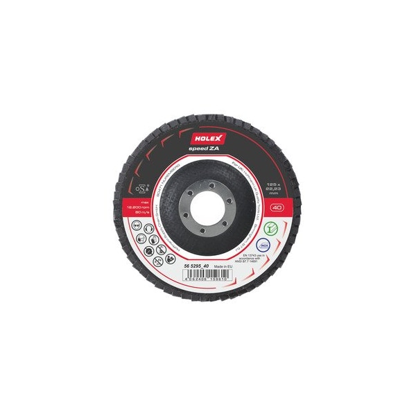 Disco de aletas abrasivas Holex Speed ZA, plano, Diámetro 115 mm, Grano: 80 - 565294 80.