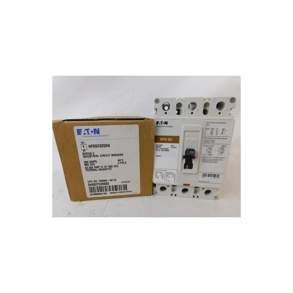 Eaton Molded Case Breakers MCCBs HFD 3P 200A 600V 50/60Hz 3Ph F Frame - HFDDC3200W