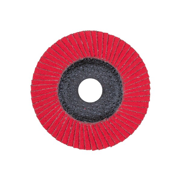 Pferd 4-1/2" x 7/8" A.H. POLIFAN® Disco Flap - CO-COOL SG STEELOX, Óxido Cerámico, 40 de Dureza, Plano - 62597