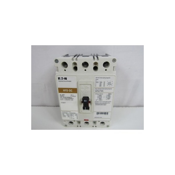 Eaton Molded Case Breakers MCCBs HFD 3P 80A 250V 50/60Hz 3Ph F Frame - HFDDC3080WF01