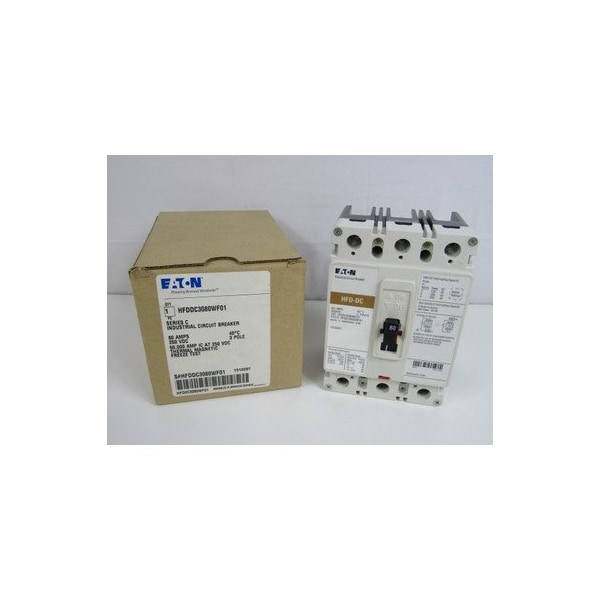 Eaton Molded Case Breakers MCCBs HFD 3P 80A 250V 50/60Hz 3Ph F Frame - HFDDC3080WF01