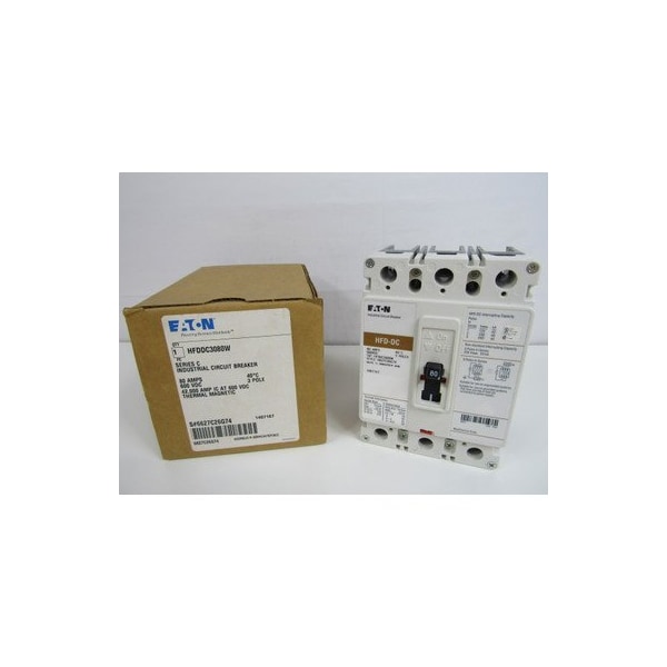 Eaton Molded Case Breakers MCCBs HFD 3P 80A 600V 50/60Hz 3Ph F Frame - HFDDC3080W