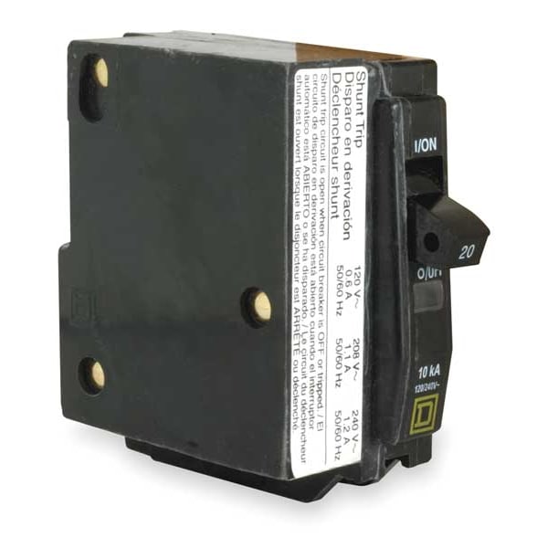 Square D Miniature Circuit Breaker, QOB Series, 40A, 1 Pole, 120/240V AC, 10kA at 120/240V AC - QOB1401021