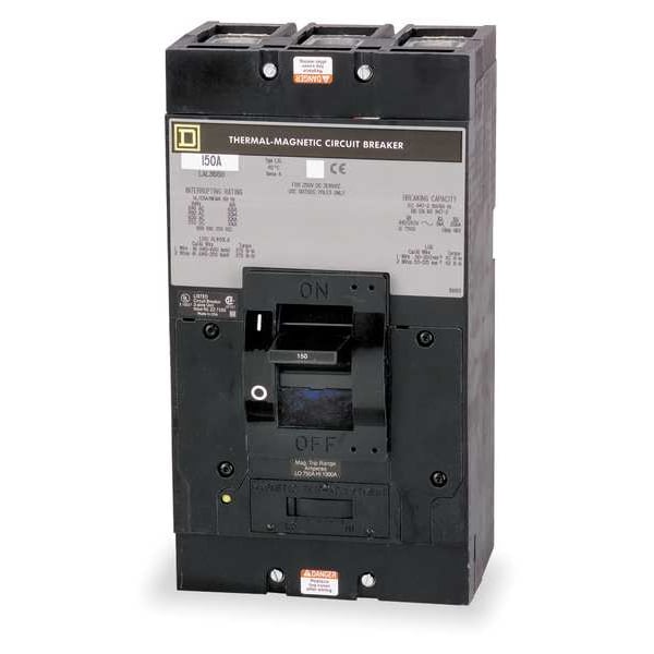 Square D Molded Case Circuit Breaker, LHL Series, 350A, 3 Pole, 600V AC, 65kA at 240V AC - LHL36350
