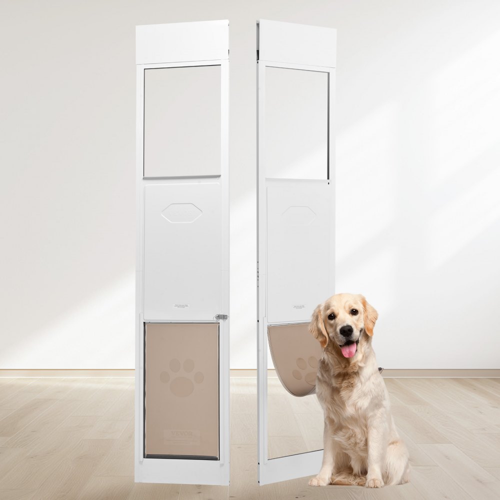 VEVOR Dog Door for Sliding Glass Door 75 7/8"-80 11/16" Adjustable Height XL - HDMGMLXCKJBL6XJVRV0